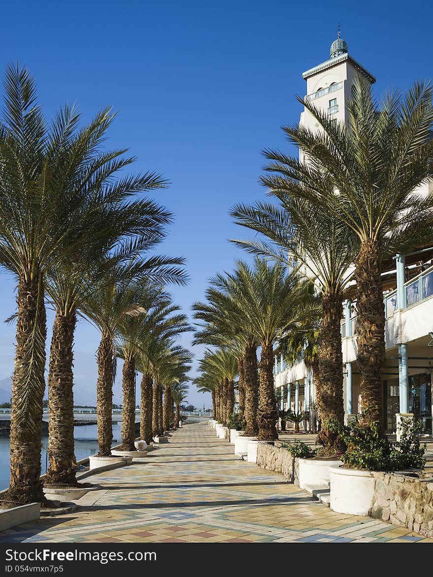 View on main promenade in Eilat, Israel