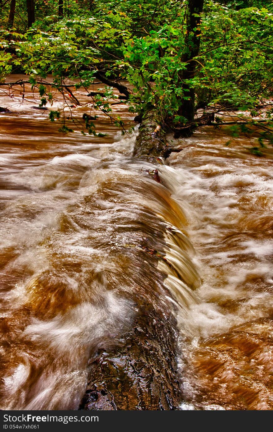 The Brandywine Creek West Branch, on the South side of Hibernia Park in Coatesville PA, after the heavy rains of September 30th from the remains of a Tropical Storm, Nicole. The Brandywine Creek West Branch, on the South side of Hibernia Park in Coatesville PA, after the heavy rains of September 30th from the remains of a Tropical Storm, Nicole.