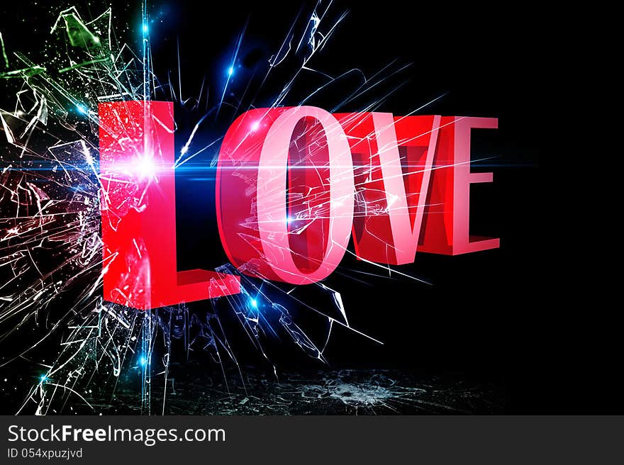 The love crashed into the glass, the glass shattered. The love crashed into the glass, the glass shattered