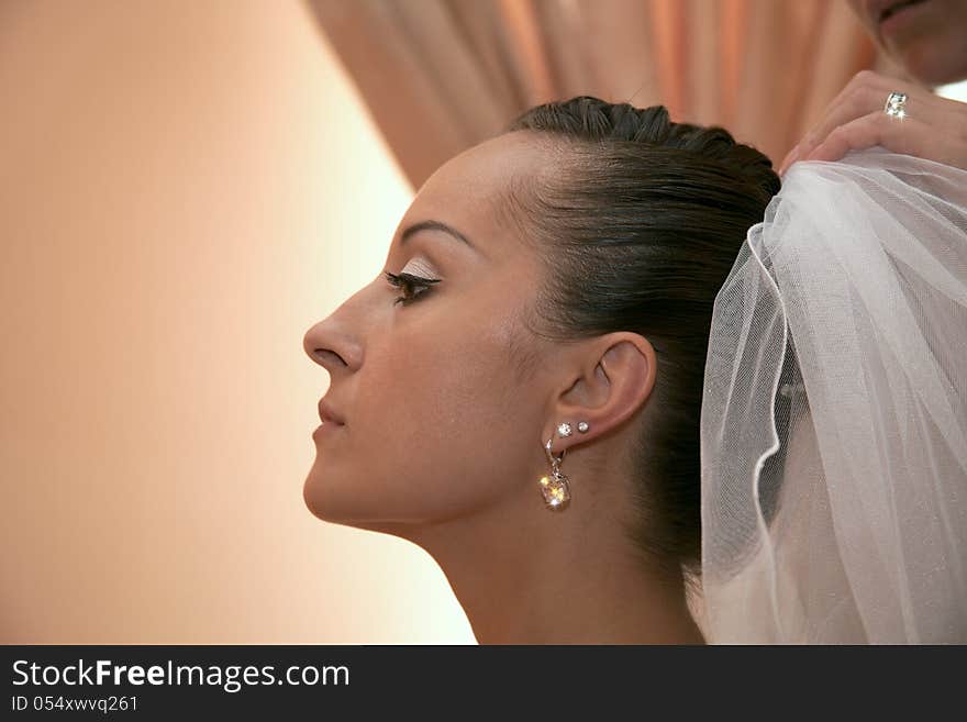 Bride is preparing for the celebration. Starts a new life. Bride is preparing for the celebration. Starts a new life.