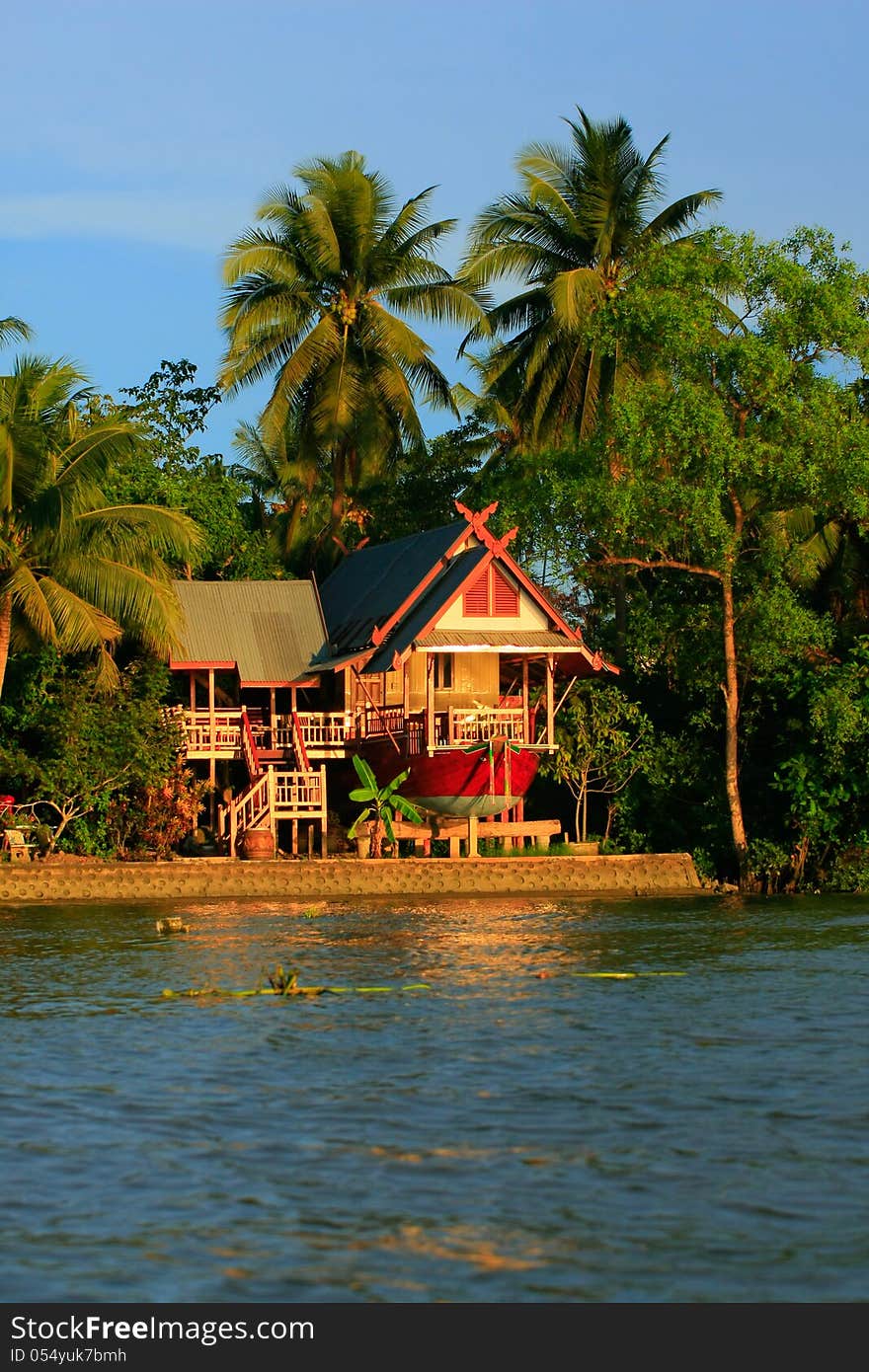 Waterfront house in thai style, Thailand