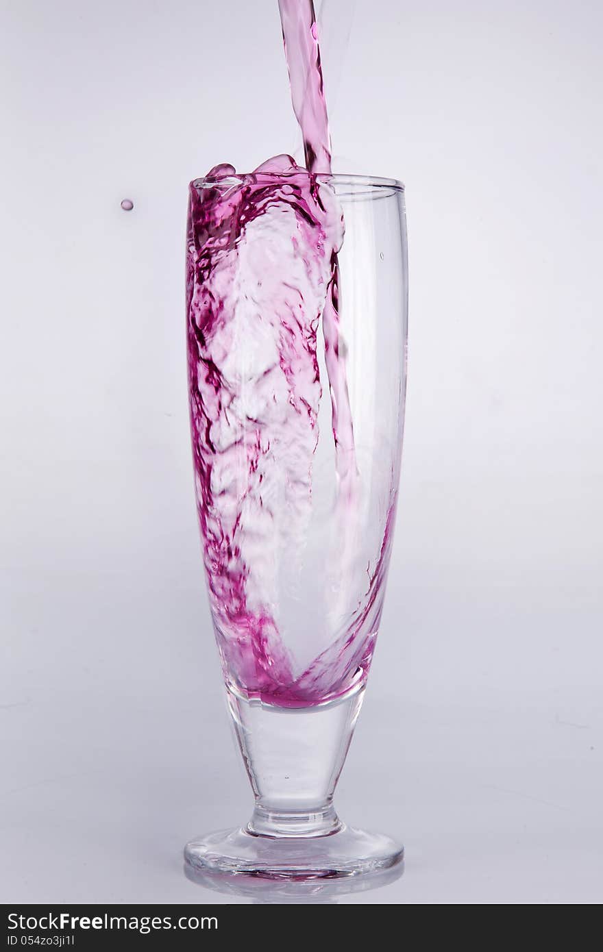 Wine poured into a glass