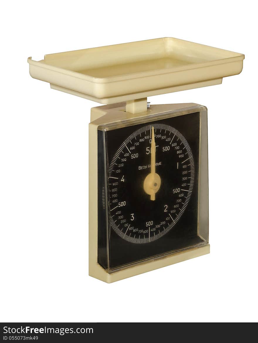 Old scales on white background