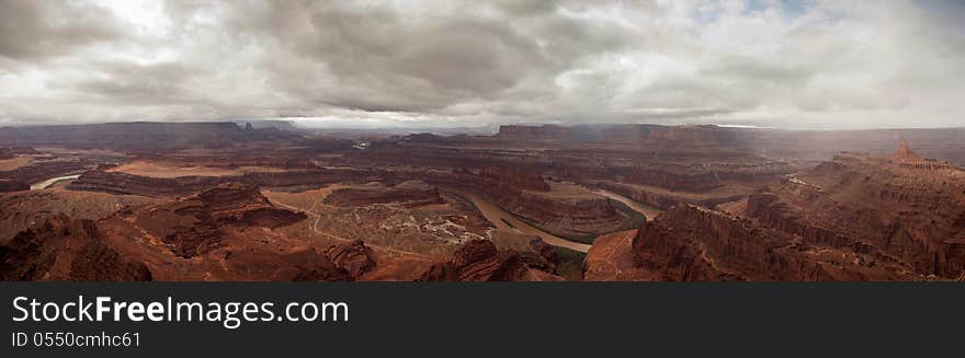 Colorado River in Canyon Panorama