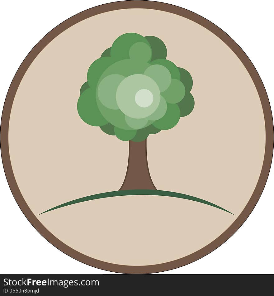 Circular logo with a picture of the tree. Circular logo with a picture of the tree