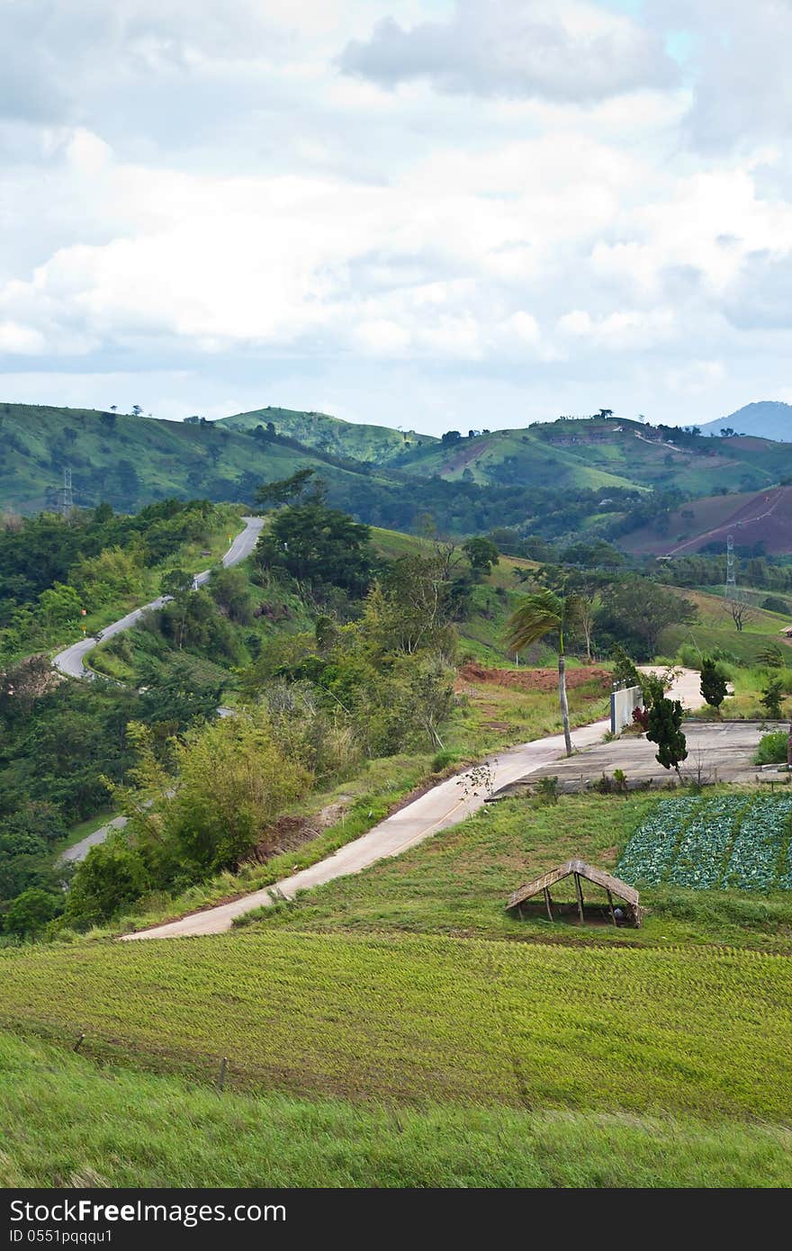 Landscape around Kao Kho, Thailand.