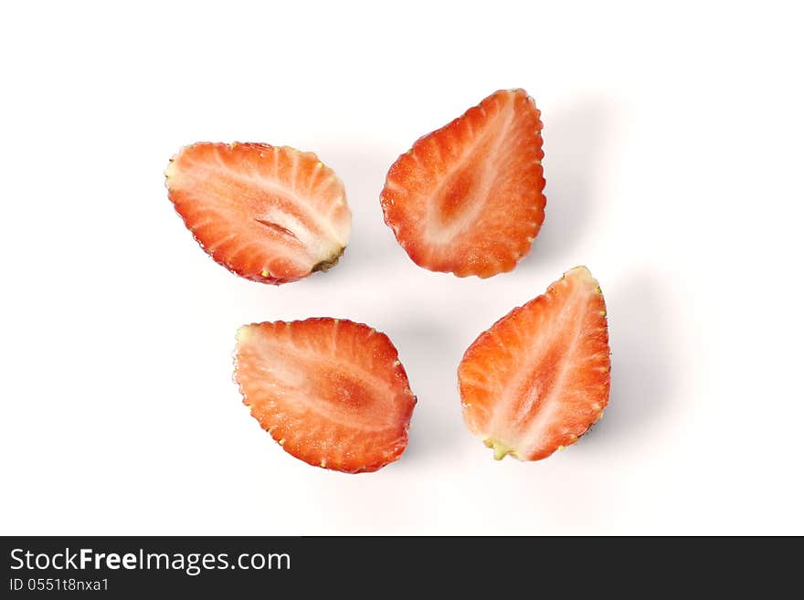 Fresh strawberry on a white