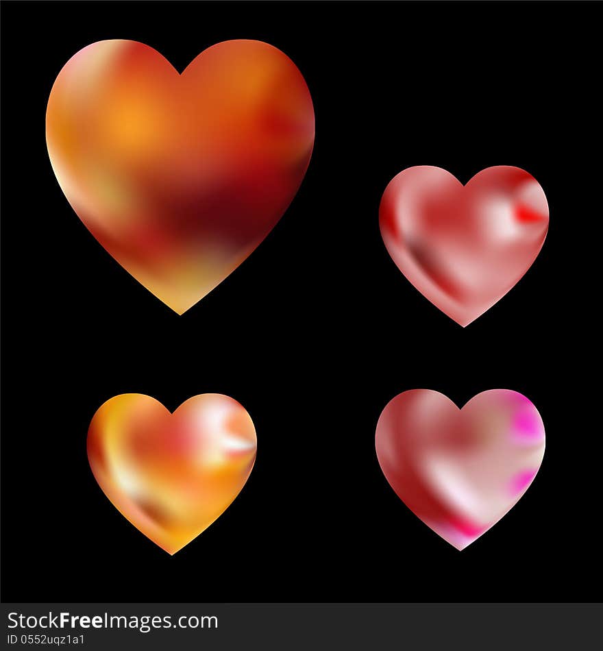 Heart with floral flames against black background. Heart with floral flames against black background