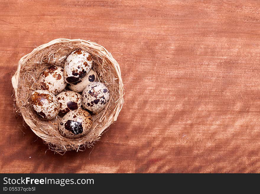 Quail Eggs In The Nest Of A View From The Top