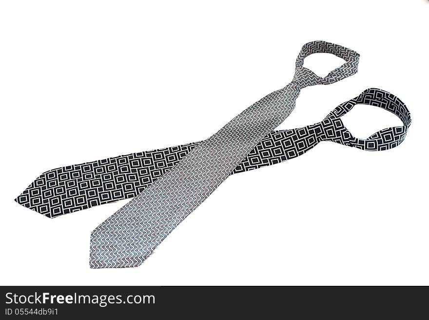 Two black and white pattern tie