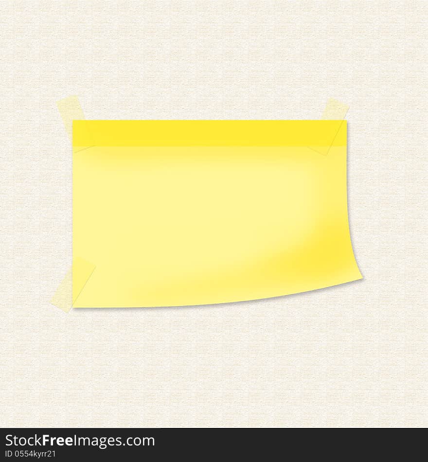 Yellow sticky note taped on surface. You can add text to it as needed. Yellow sticky note taped on surface. You can add text to it as needed.