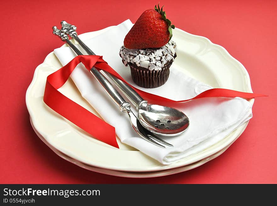 Red Theme Formal Dinner Table Setting.