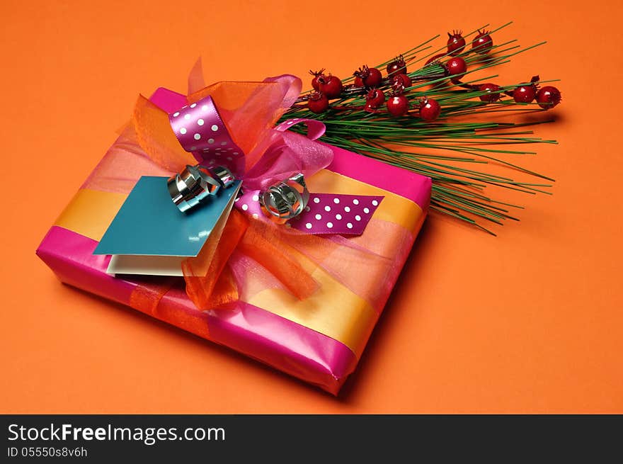 Pink And Orange Festive Present Gifts