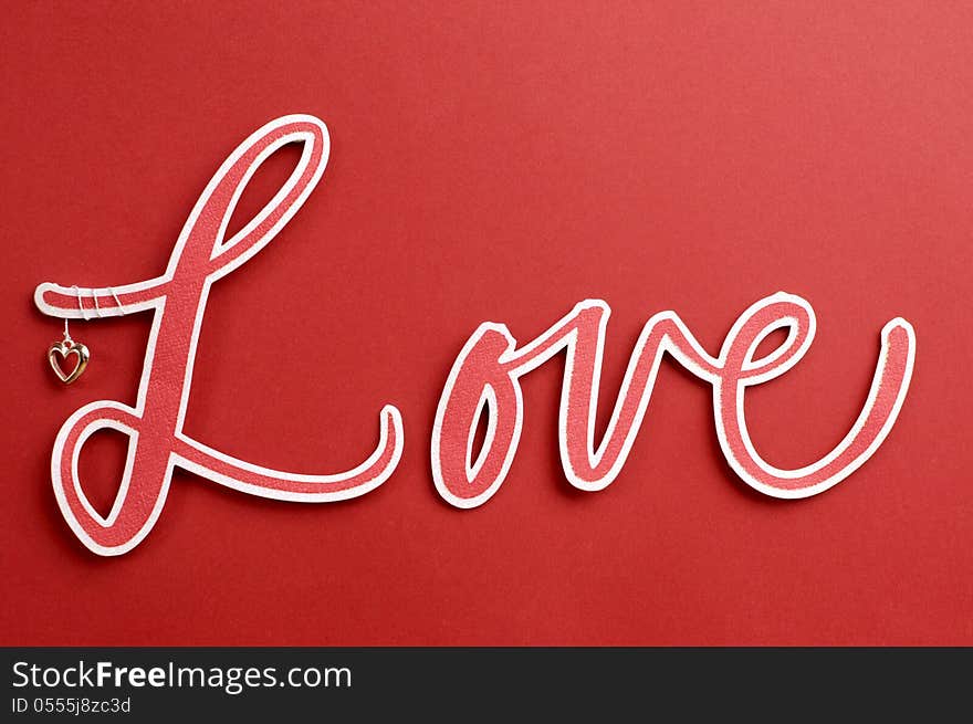 The Word, LOVE, In Letters On A Red Background