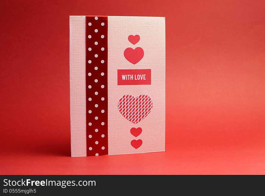 Love theme handmade gift card