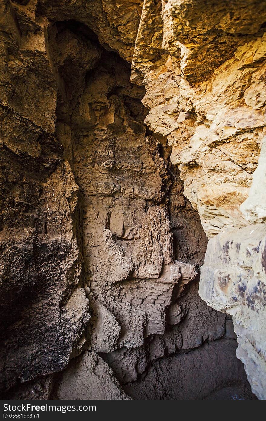 This unique cave in sedimentary deposits crumbles and erodes easily. This unique cave in sedimentary deposits crumbles and erodes easily.