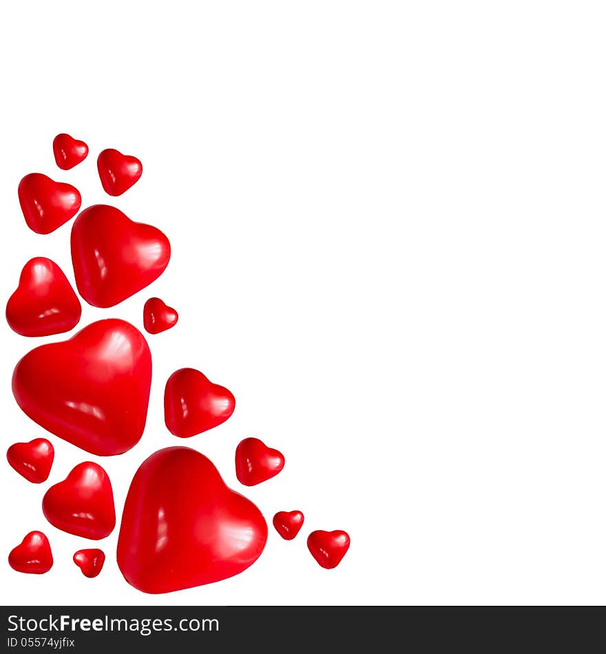 Heart balloons on a white background