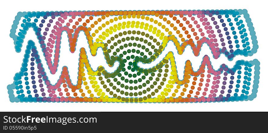 Abstract colorful vibrant wave of music in dot style. Abstract colorful vibrant wave of music in dot style