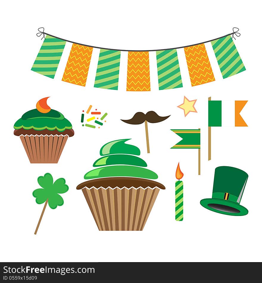 Set of icons for st.patrick`s day