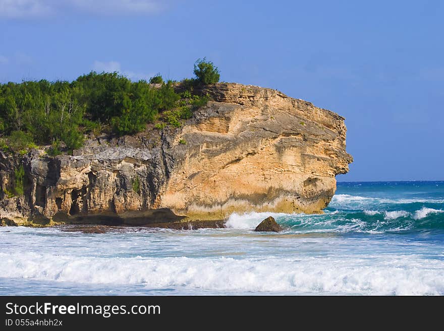 The Coastline in Kauai Hawaii on asunny day. The Coastline in Kauai Hawaii on asunny day