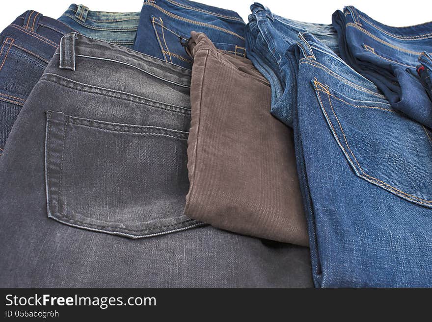 Scattered male jeans