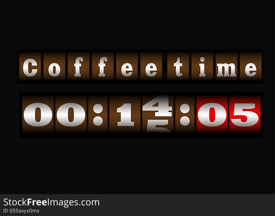 Coffee Time Clock. Vector illustration.