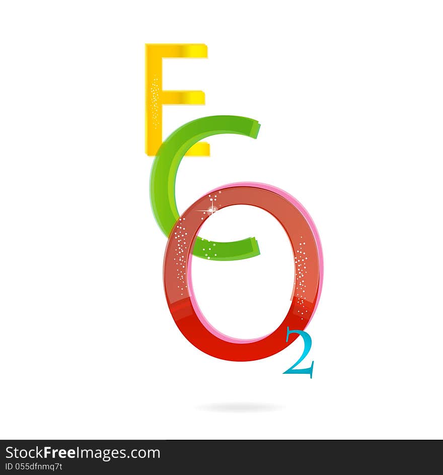 Colored Eco Sign On The White Background