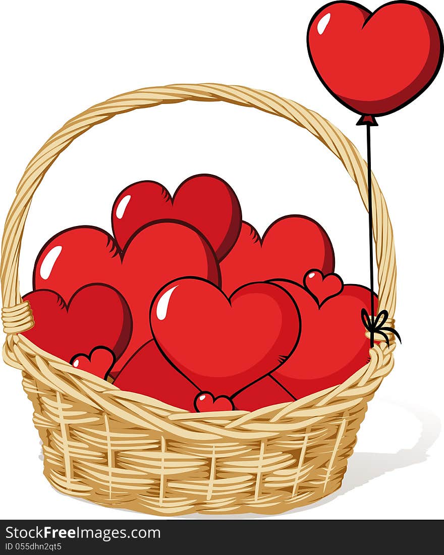 Basket full of love - hearts