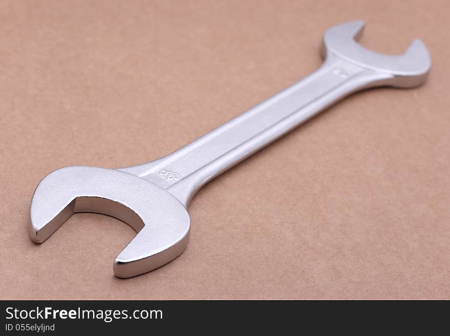 Open ended spanner wrench close up shoot