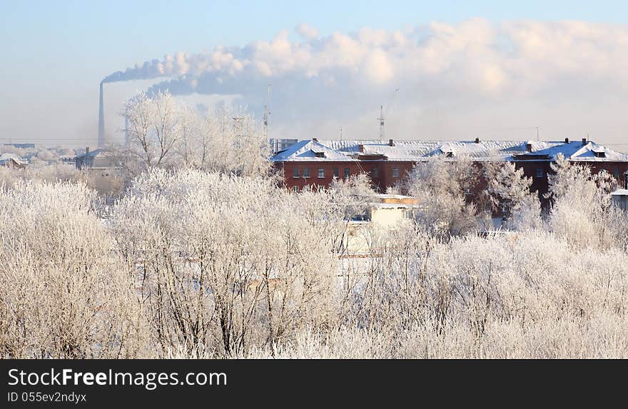 Winter cityscape.