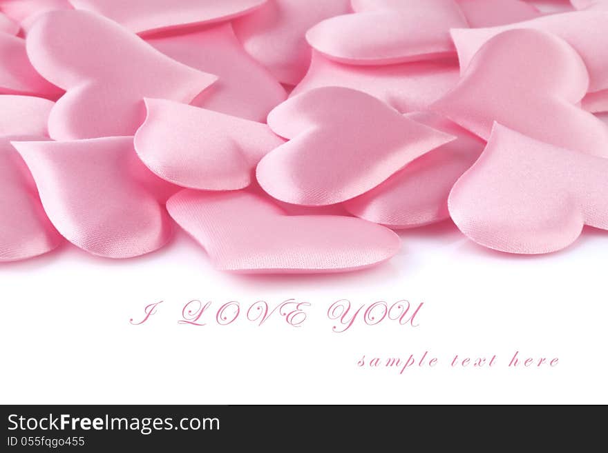 Pink hearts background with space for your text