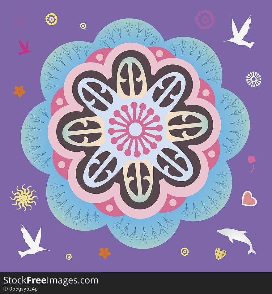 Flower elements and mandalas with esoteric sense for yoga practice and design for health and wellbeing. Flower elements and mandalas with esoteric sense for yoga practice and design for health and wellbeing