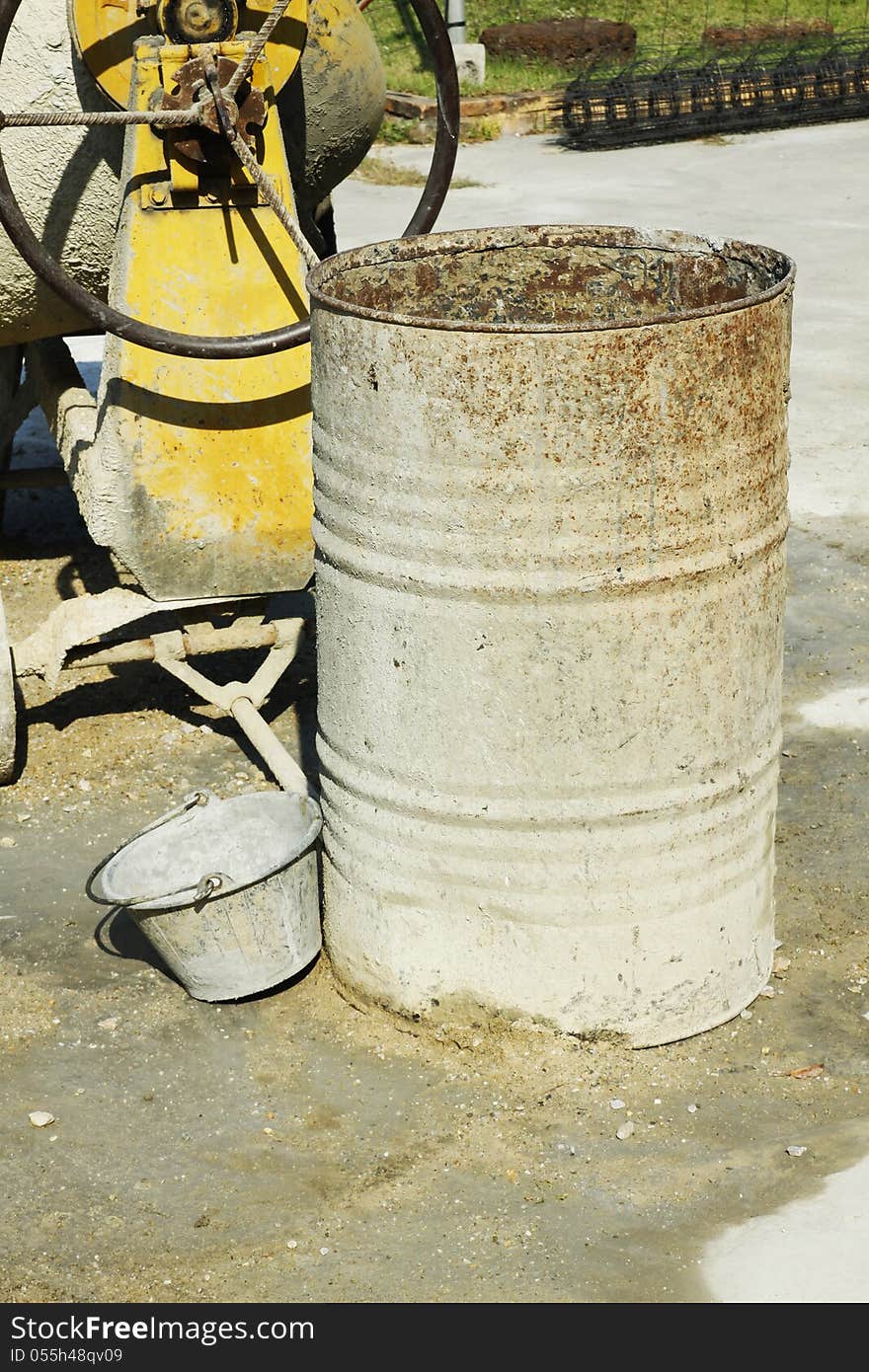 Fuel old tank on construction site ,use for fill water