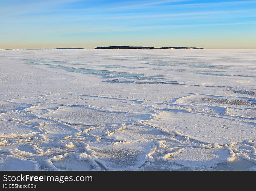 Winter afternoon landscape