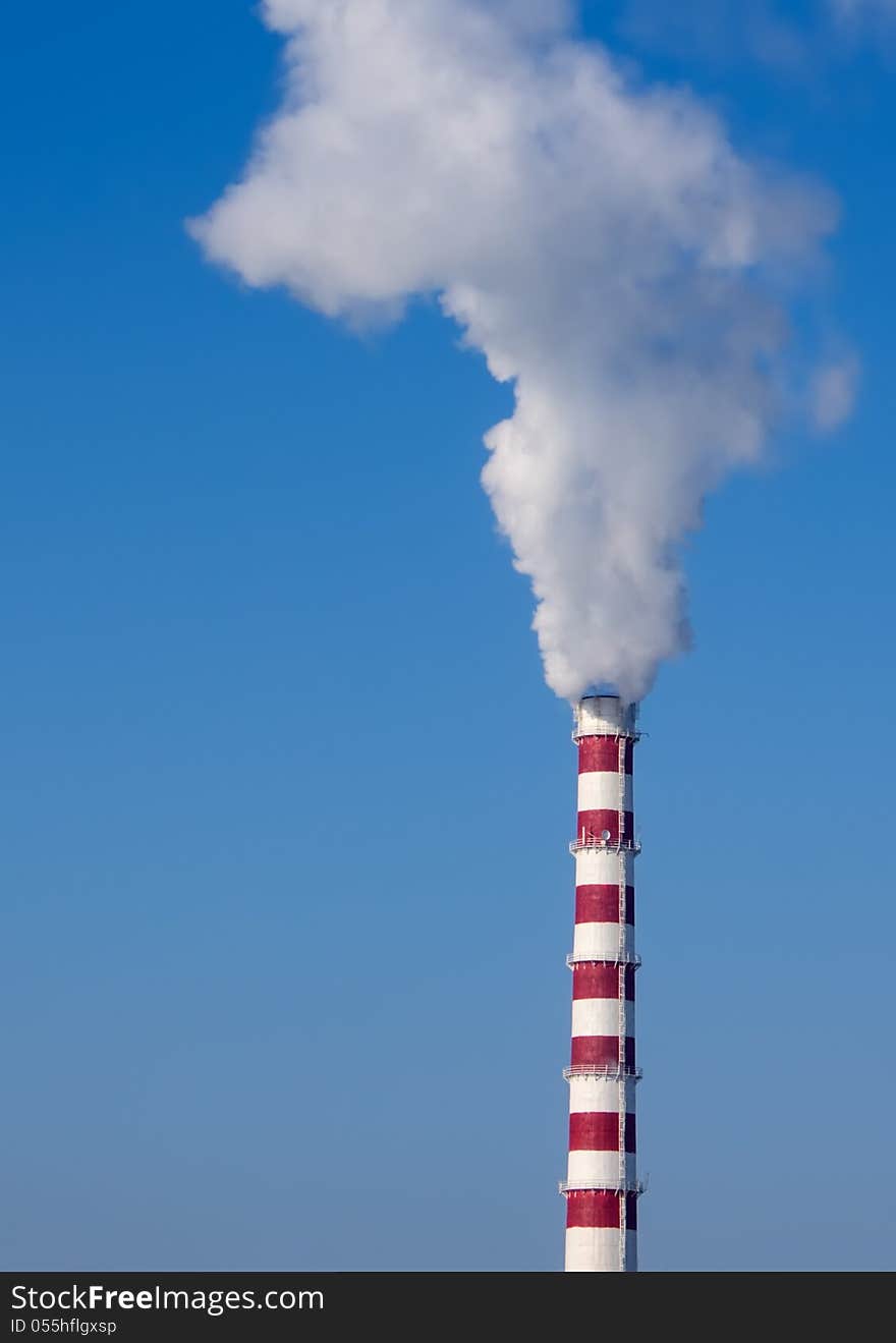 Chimney and Smoke in the clear sky. Chimney and Smoke in the clear sky