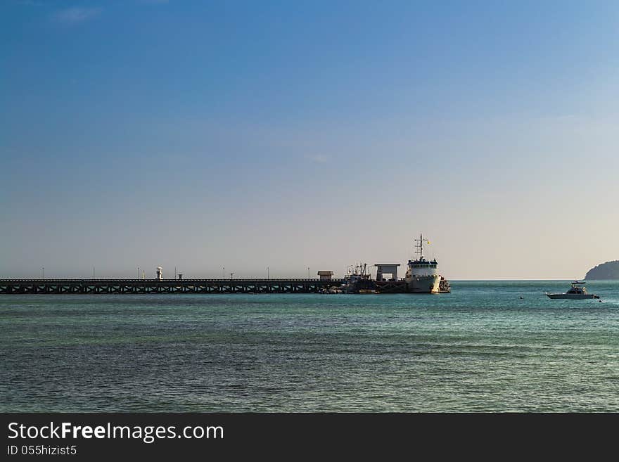 The atmosphere of Panwa Cape seaport before sunset. The atmosphere of Panwa Cape seaport before sunset