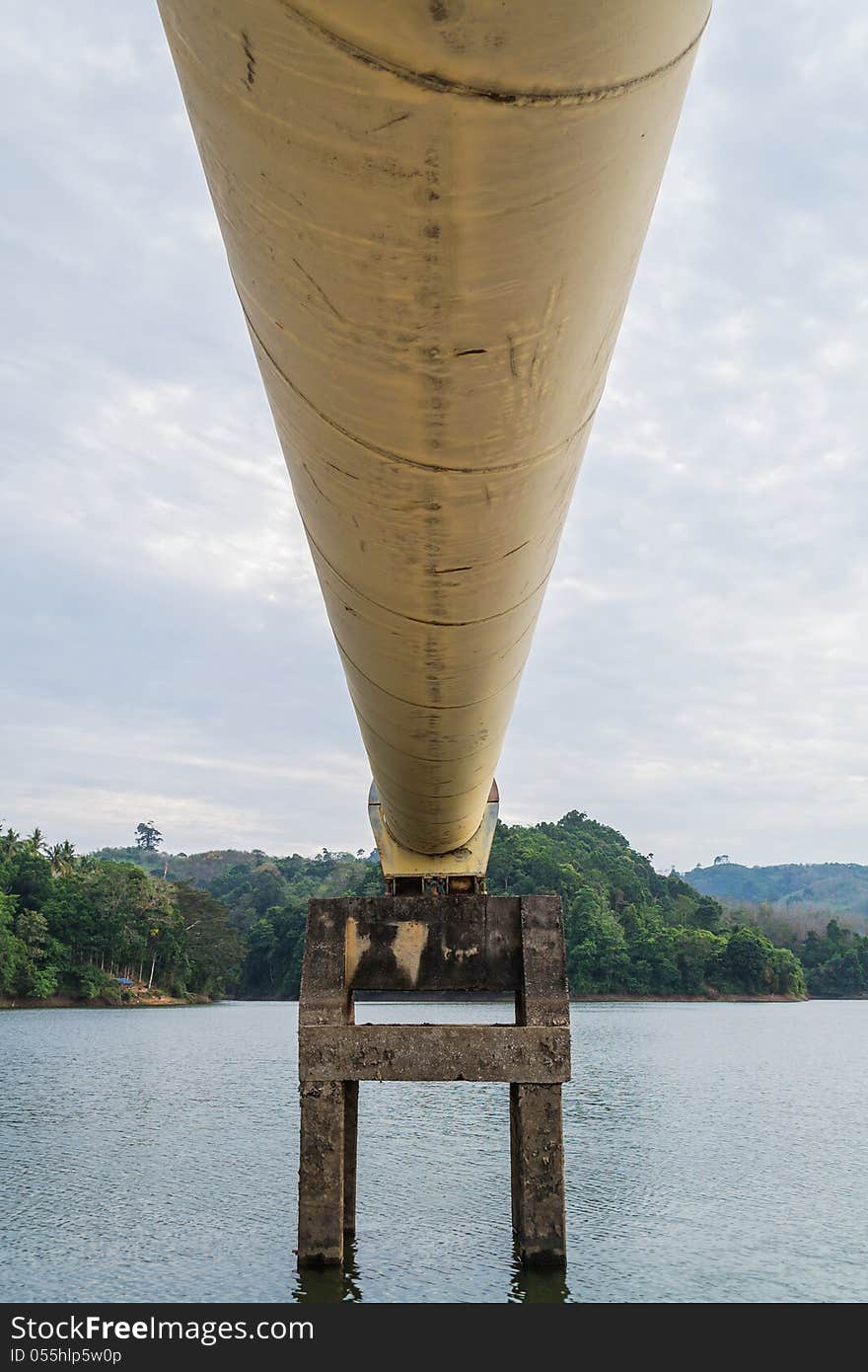 A big metal pipe for removing water from the dam