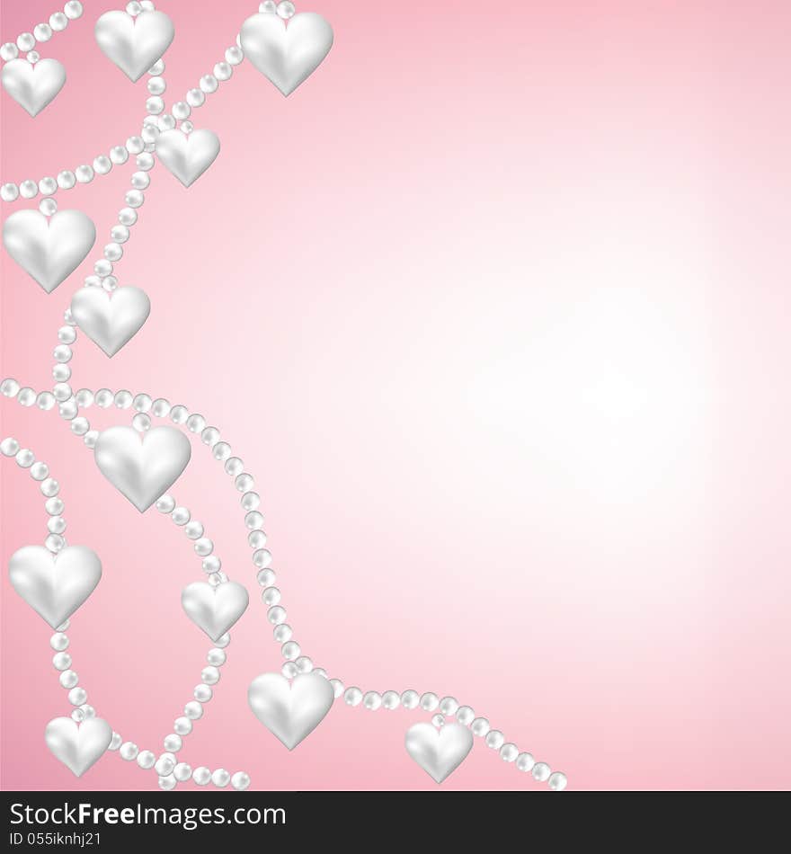 Heart pearl necklace