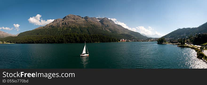 Alpine Lake St Moritz Panorama