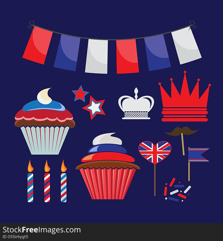 Set of icons for United Kingdom party