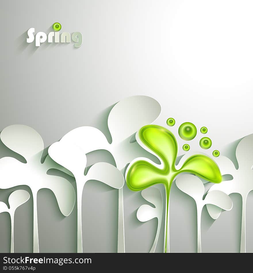 Abstract spring background with leaves