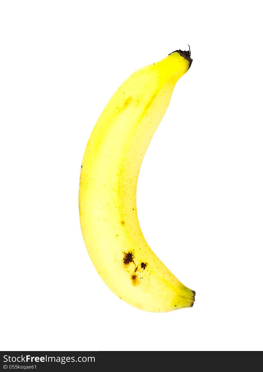 Ripe banana isolated on white background