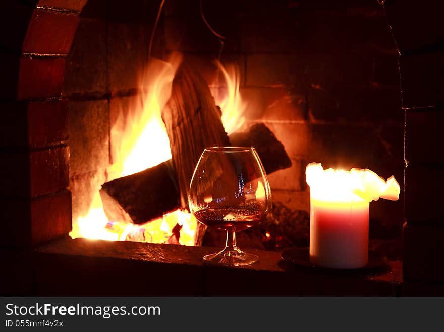 Fireplace wine