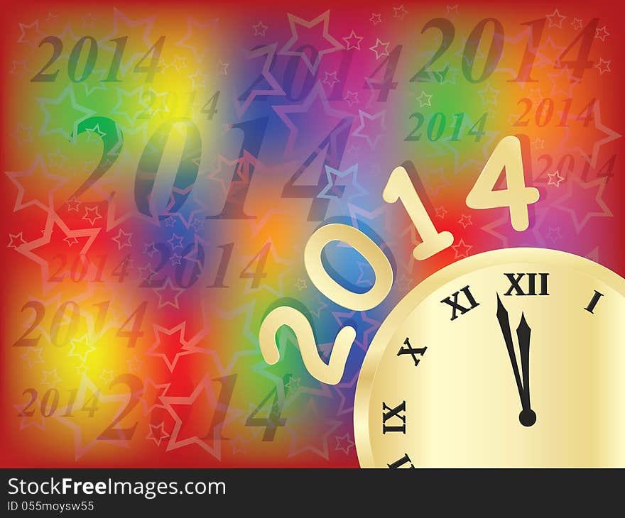 New Year 2014 bright holiday background. New Year 2014 bright holiday background