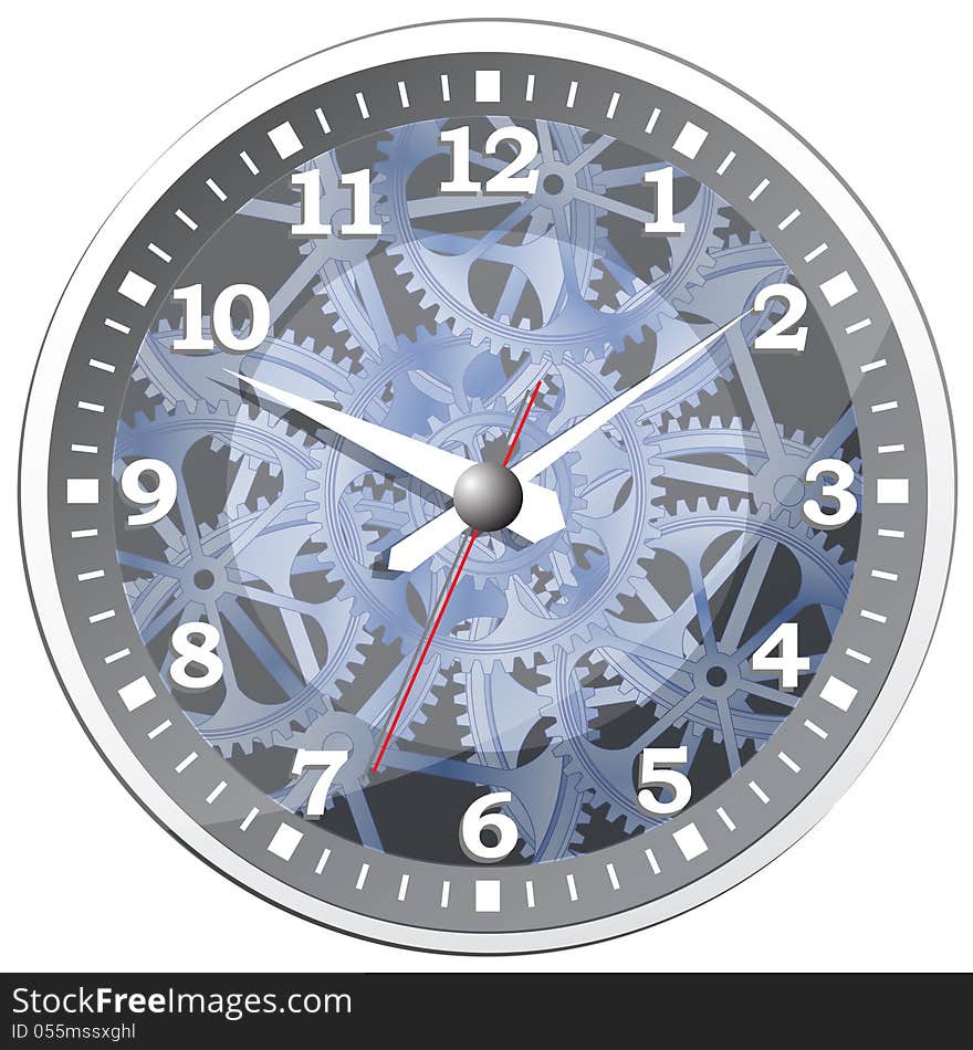 Wall Clock. Vector Illustration.