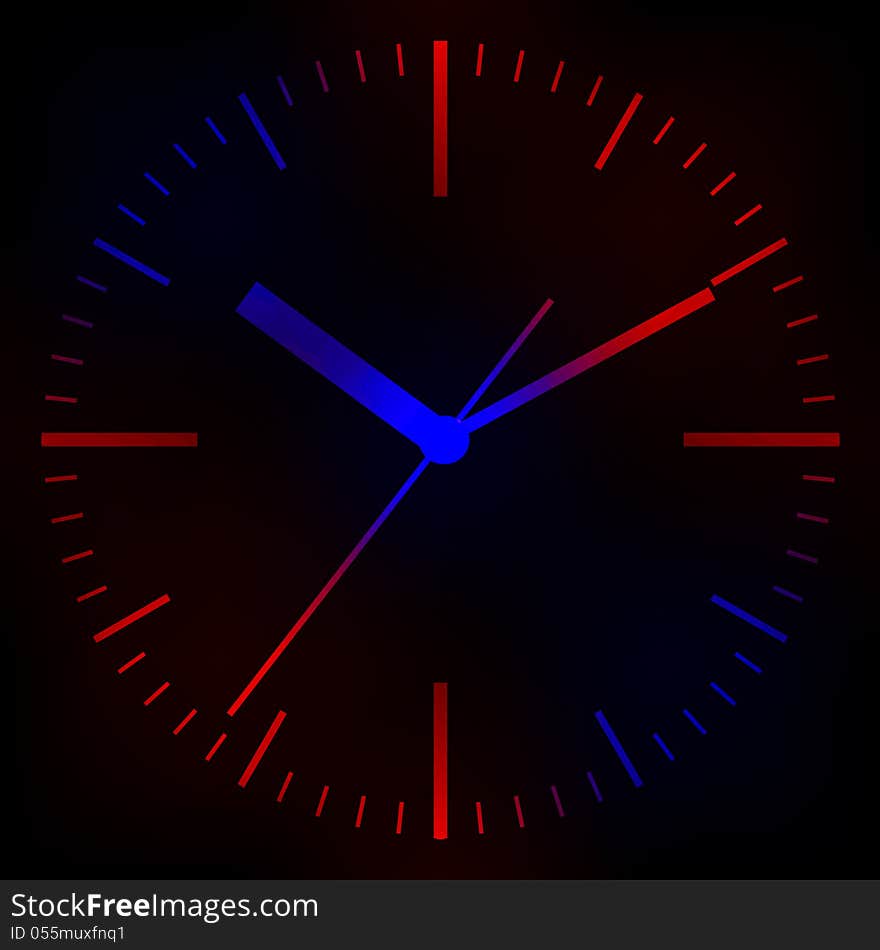 Wall clock. Vector illustration.