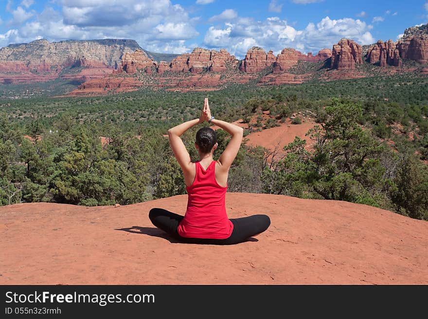 Mediitation in serene Sedona Arizona. Mediitation in serene Sedona Arizona