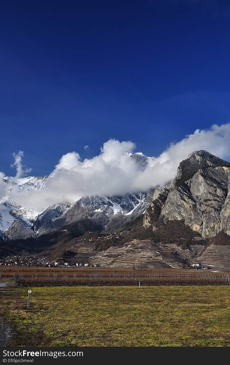 Canton Wallis, Switzerland. Mountain Landscape