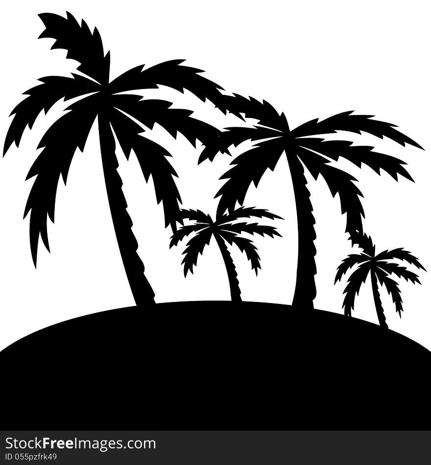 Vector illustration of palm trees .