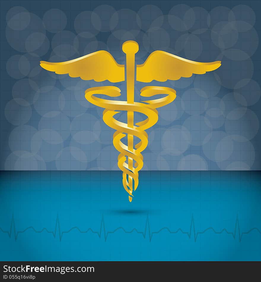 Caduceus medical symbol vector illustration.